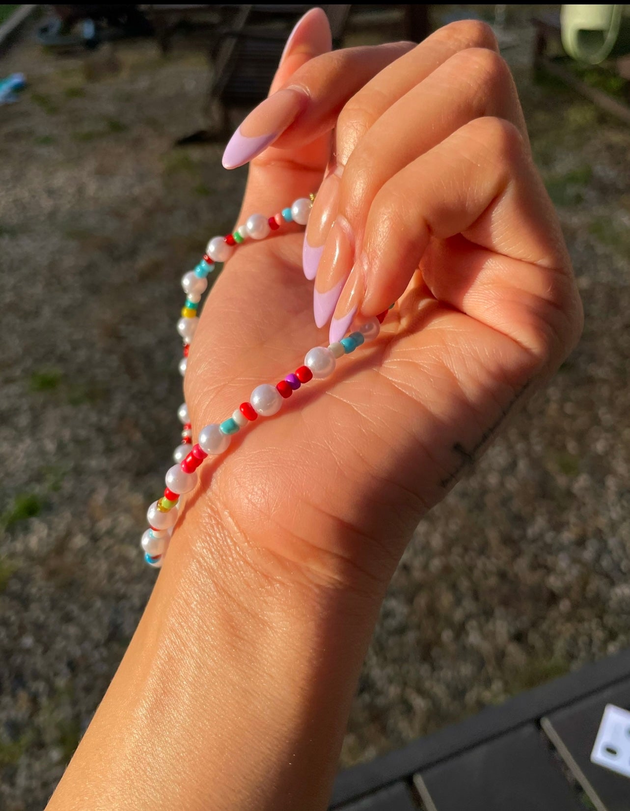 Beaded pearl necklace