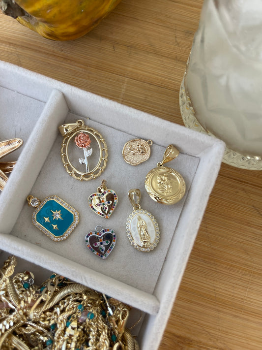 Floral locket pendant