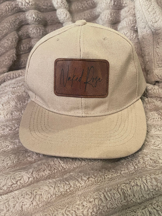 Leather patch cap