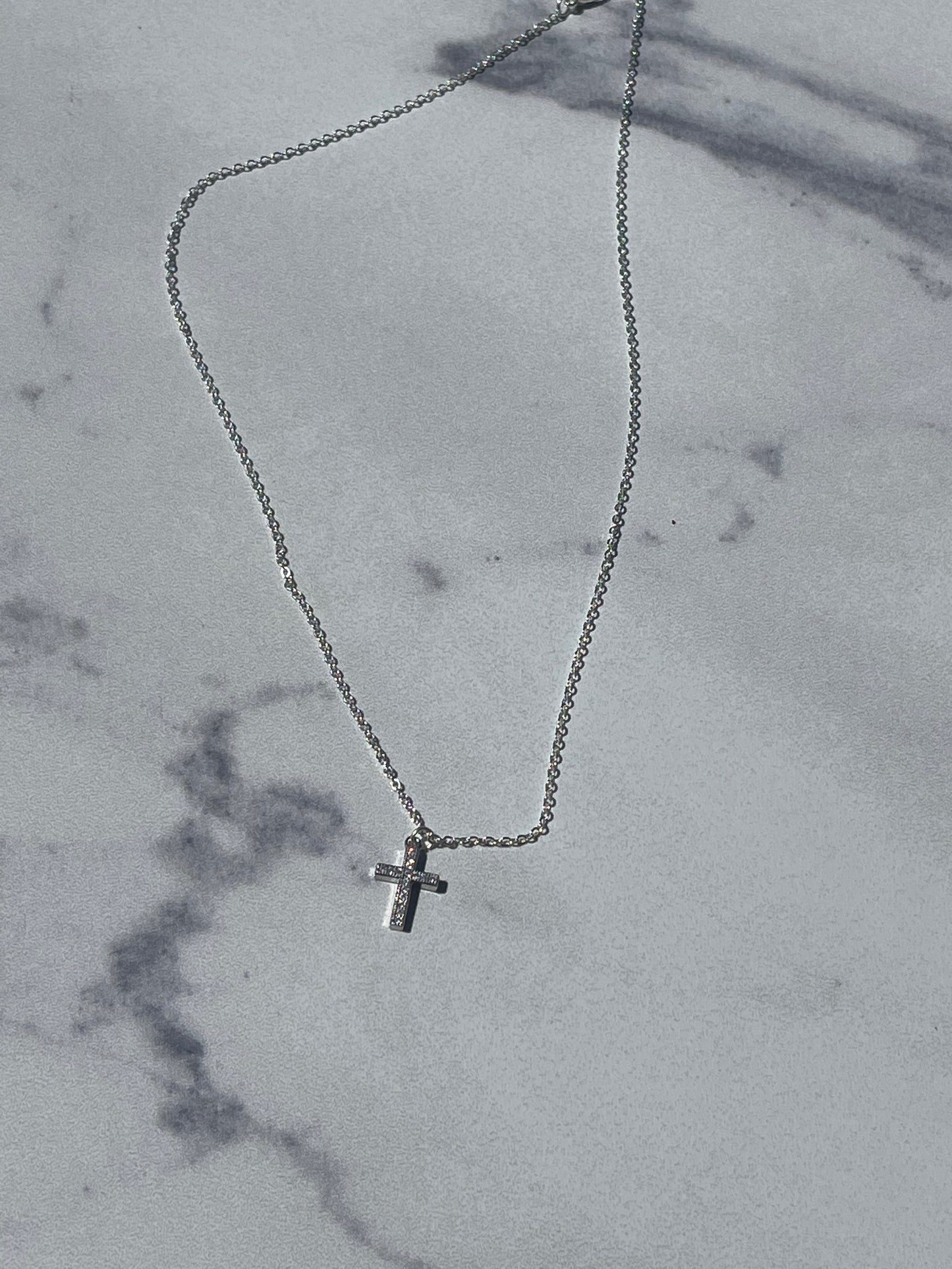 Silver cross necklace